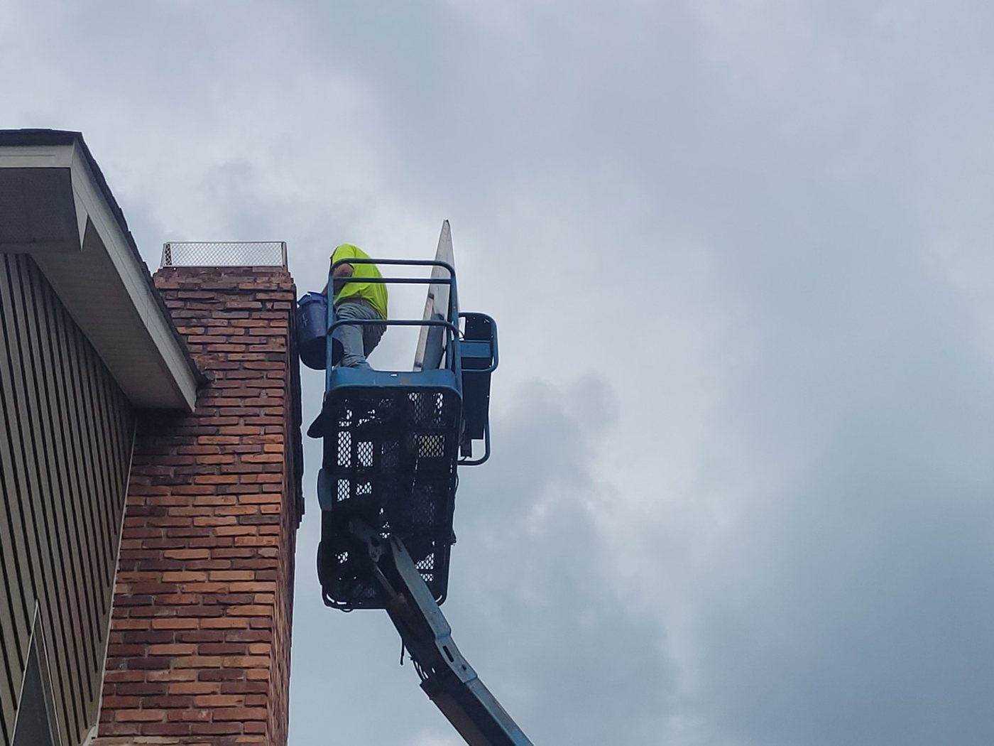 Measuring a chimney top for custom work