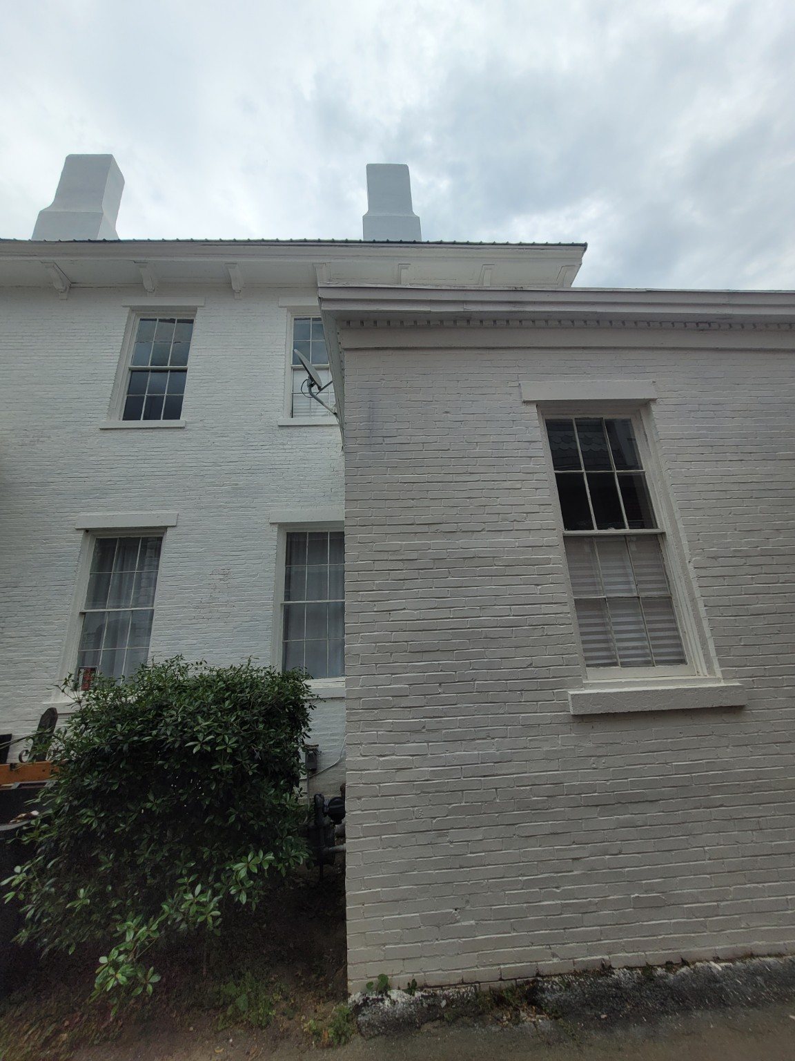 Historic building with multiple chimneys
